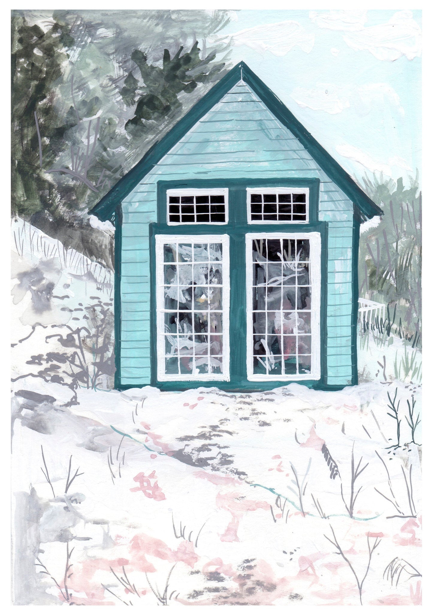 Limited Edition Blue Cabin Giclée Print