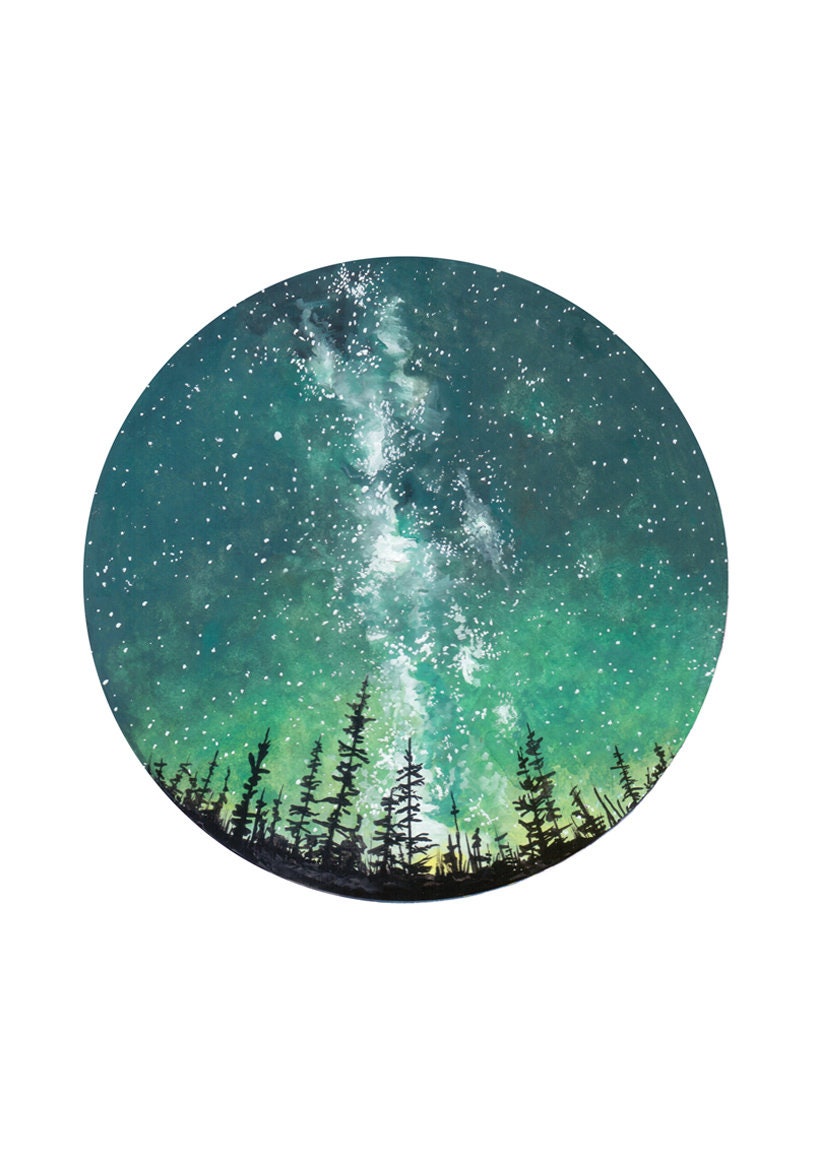 Forest Sky Scandinavian Watercolour Print