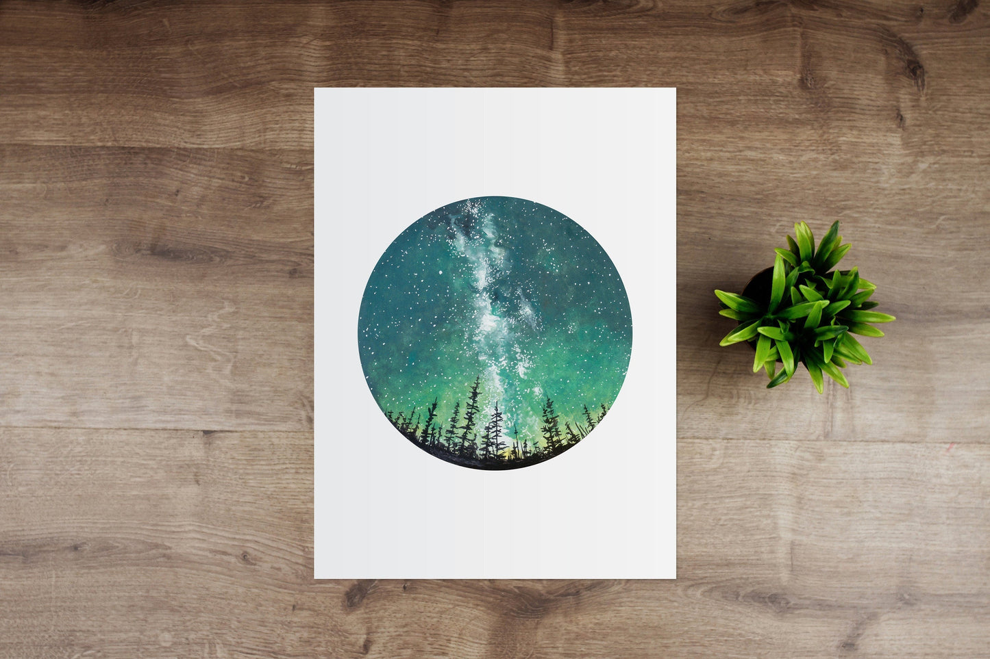 Forest Sky Scandinavian Watercolour Print