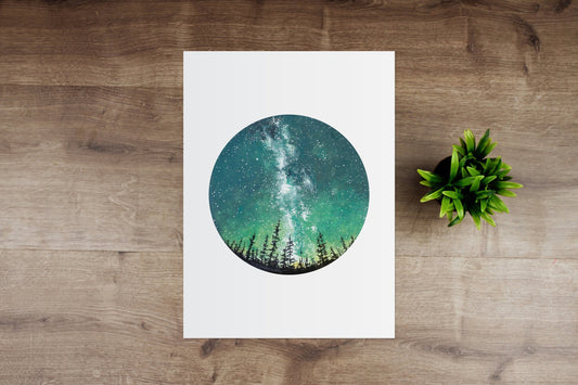 Forest Sky Scandinavian Watercolour Print