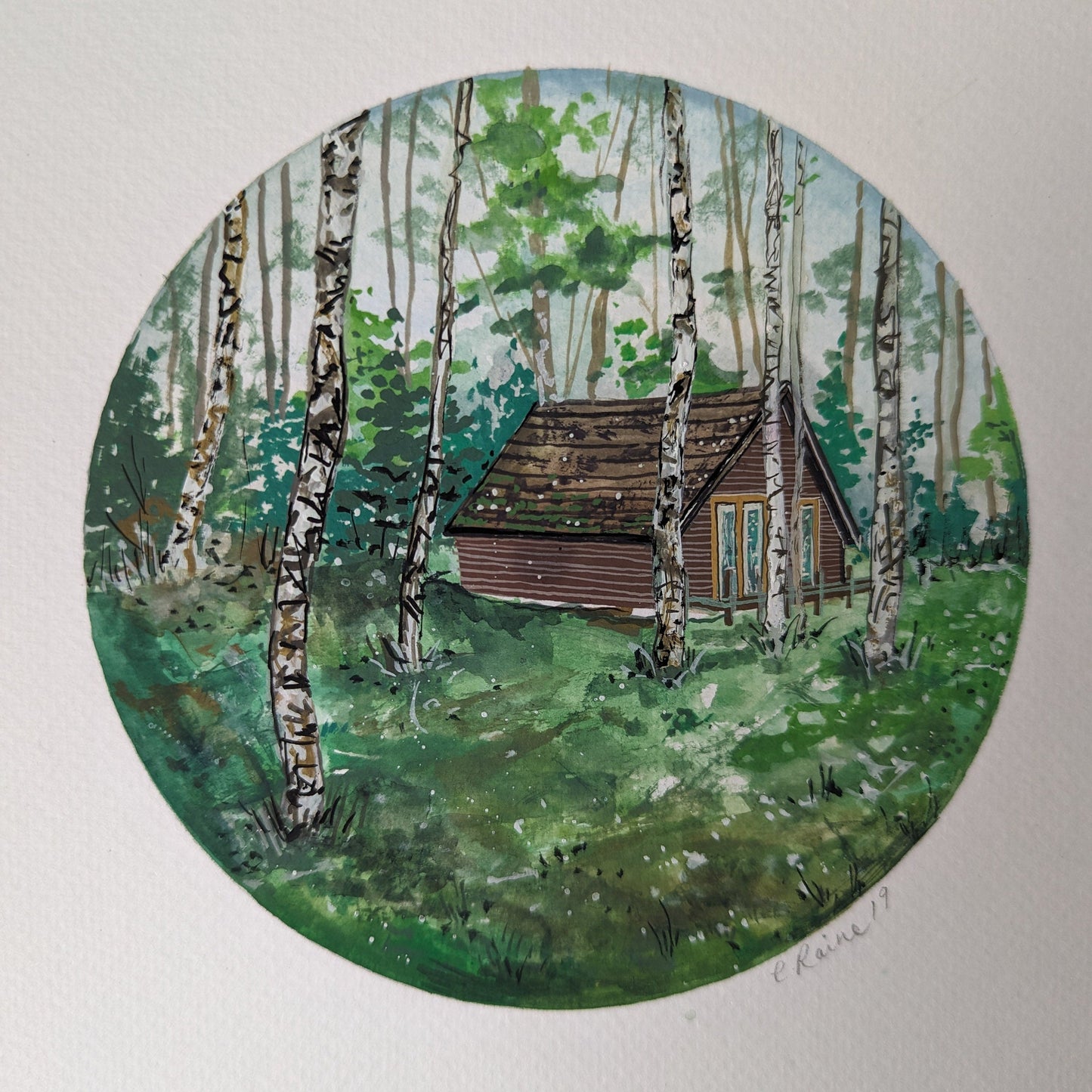 Scottish Highlands Cabin Original Painting