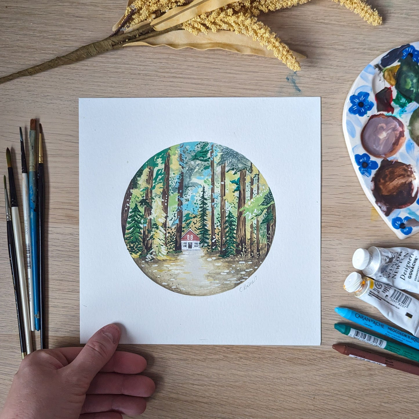 Cabin in the Woods Original Painting