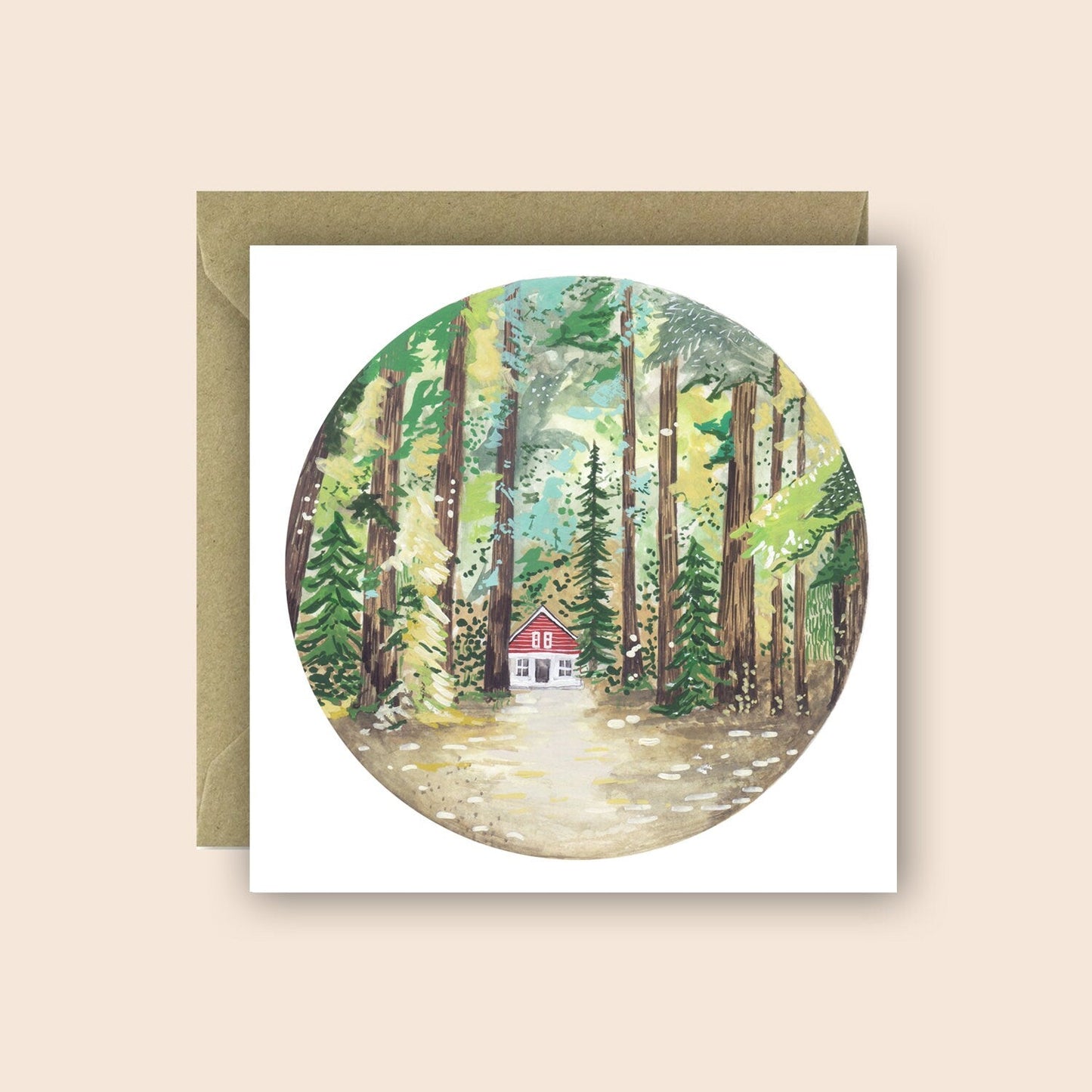 Cabin In The Woods Greetings Card