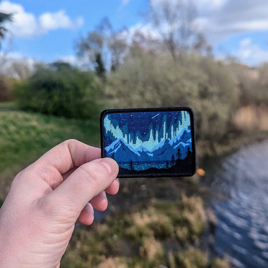 Set of 2 Patches - Northern Lights and Forest Sunset