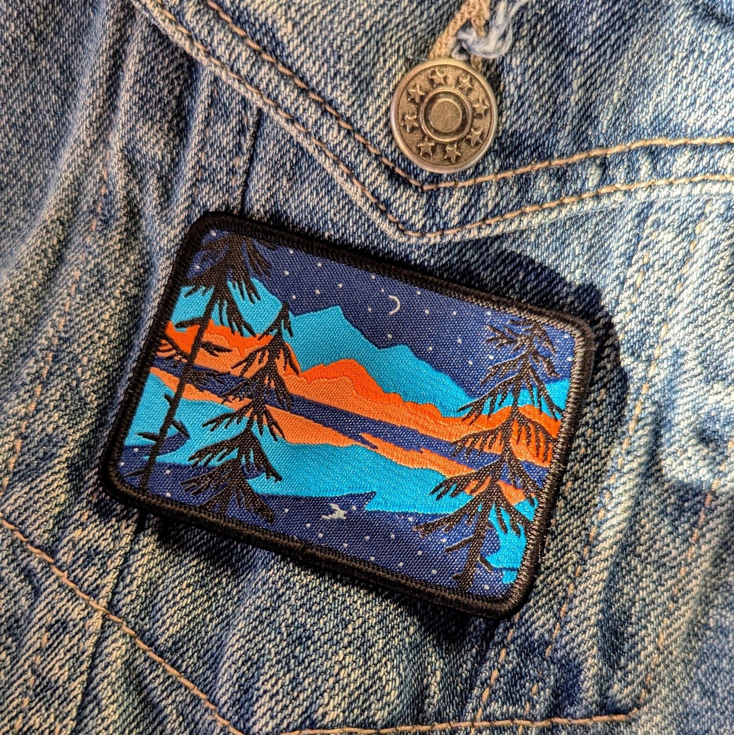 Set of 2 Patches - Northern Lights and Forest Sunset