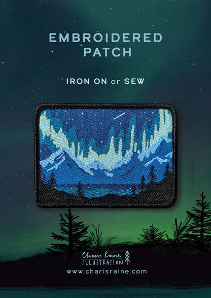 Set of 2 Patches - Northern Lights and Forest Sunset