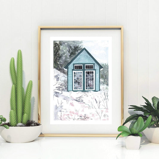 Limited Edition Blue Cabin Giclée Print