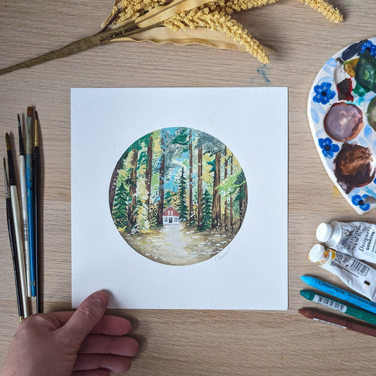 Cabin in the Woods Original Painting