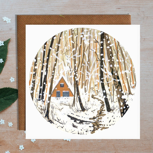 A-Frame Cabin Greetings Card