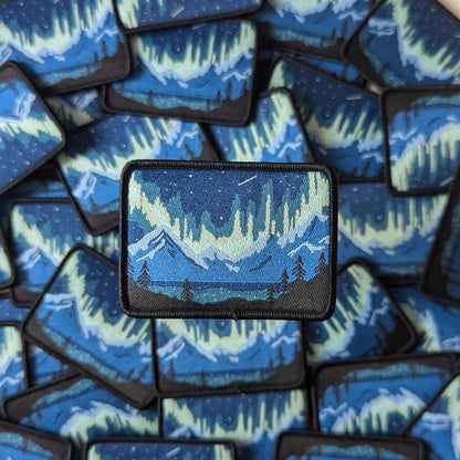 Set of 2 Patches - Northern Lights and Forest Sunset